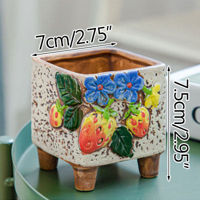 Square Ceramic Succulent Pot - ArtOm_farm™ MICROGREENS