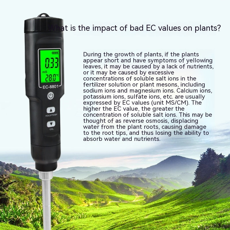 Soil Thermometer, Water Conductivity Meter and Water Quality Meter