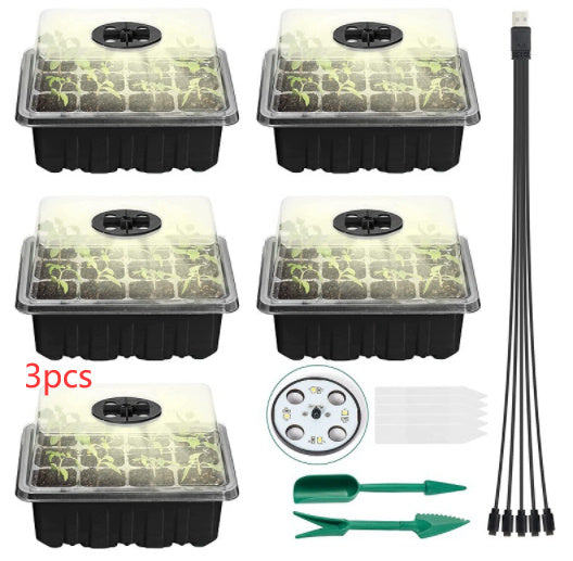 12-Cell Seedling Pot with LED Light - ArtOm_farm™ MICROGREENS