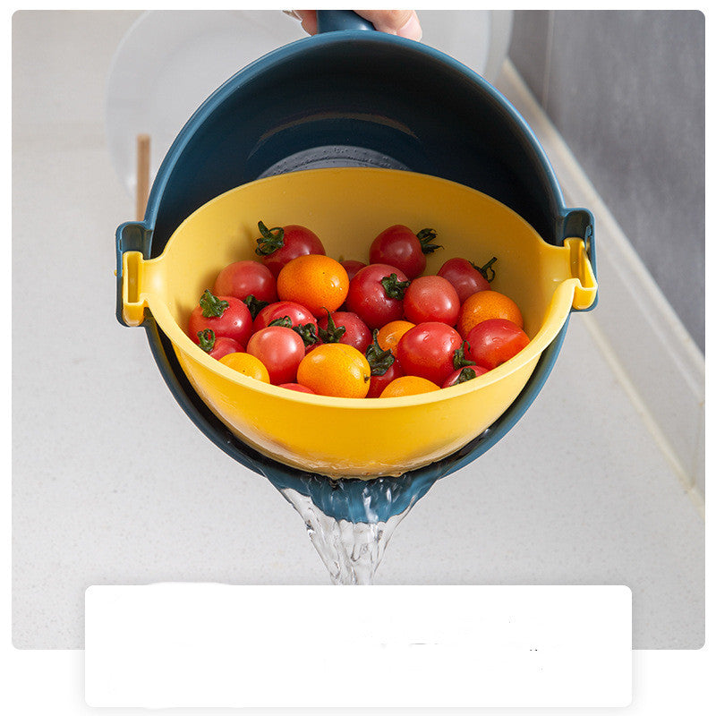 Multifunctional vegetable cutter with drain basket