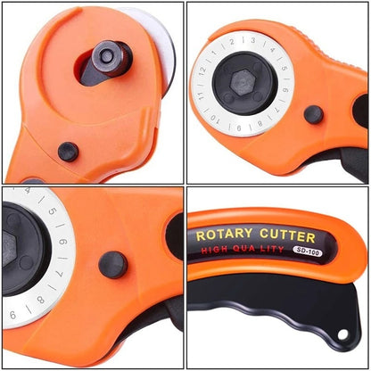 Rotary knife for leather and fabric with handle, 45 mm — Patchwork Rotary Cutter - ArtOm_farm™ MICROGREENS