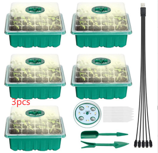 12-Cell Seedling Pot with LED Light - ArtOm_farm™ MICROGREENS