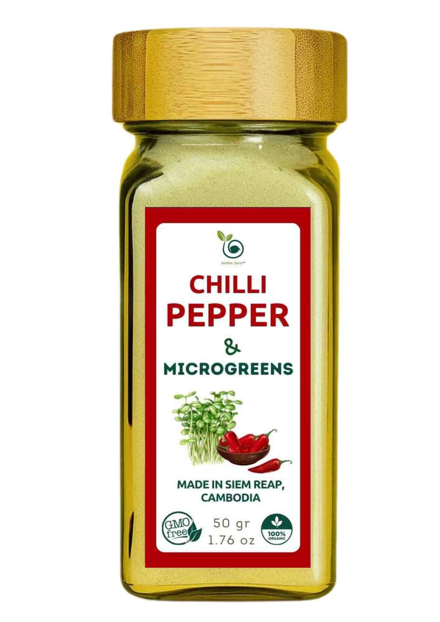 Chili Pepper Microgreens Mix with Dried Sunflower, Radish, Spinach - 50g