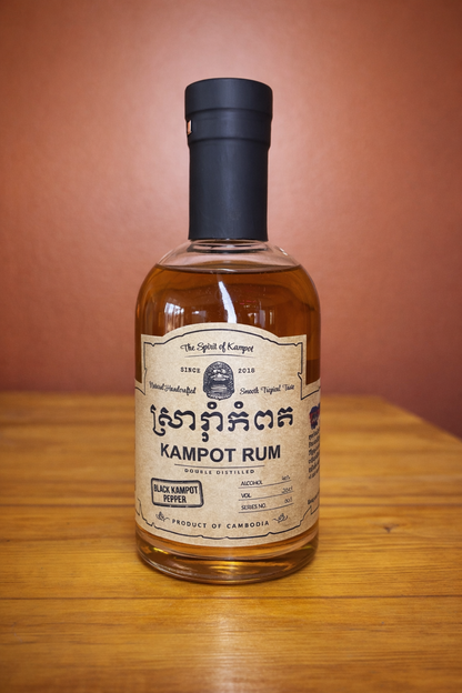 Kampot Rum Black Pepper - Premium 40% Alc with Authentic Flavor from Kampot