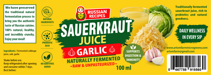 Sauerkraut Juice & Garlic - Probiotic Powerhouse for Gut Health