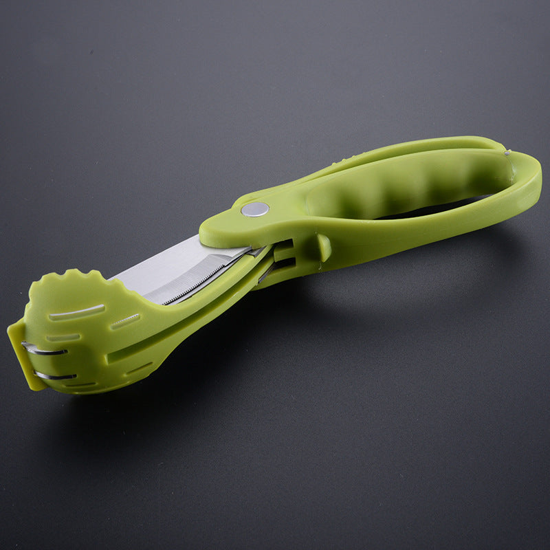 Kitchen  Vegetable Salad Scissors Double Edge Serrated