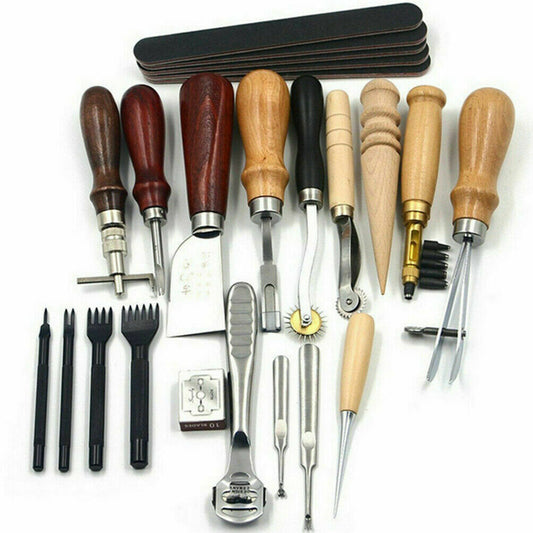 18 in 1 Leather Tool Kit: Punches and Accessories for Handcrafting - ArtOm_farm™ MICROGREENS