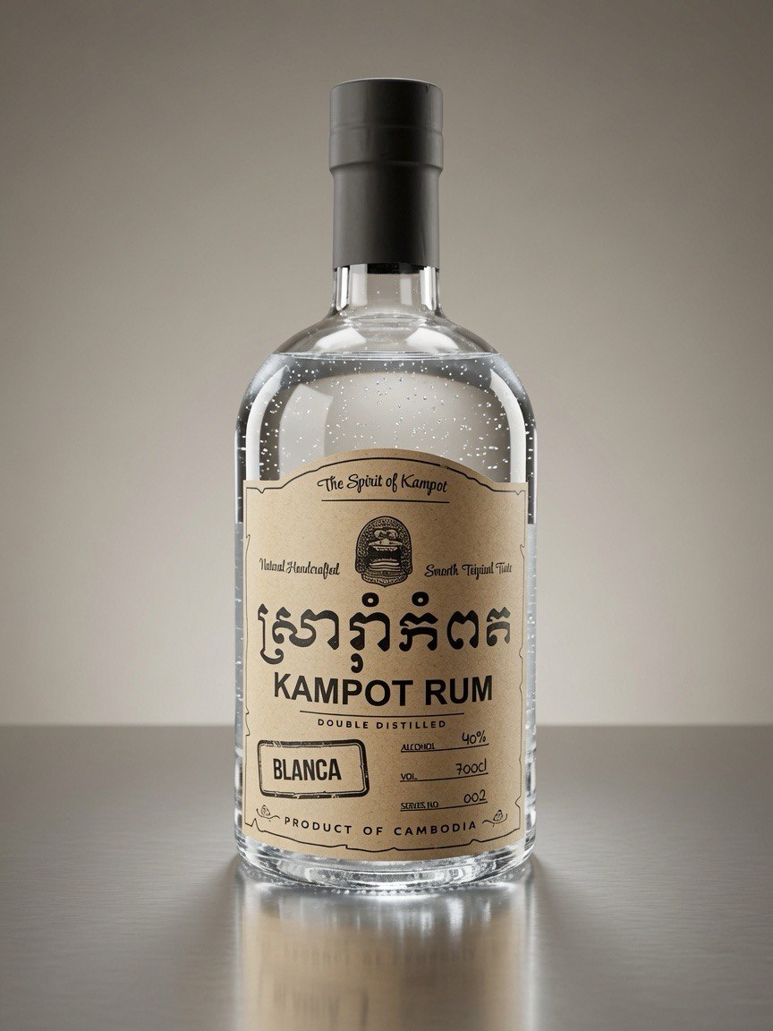 Kampot Rum Blanca - Premium 40% Alc Rum ពីប្រទេសកម្ពុជា