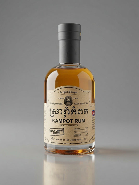 Kampot Rum Black Pepper - Premium 40% Alc ជាមួយនឹងរសជាតិពិតៗពីកំពត