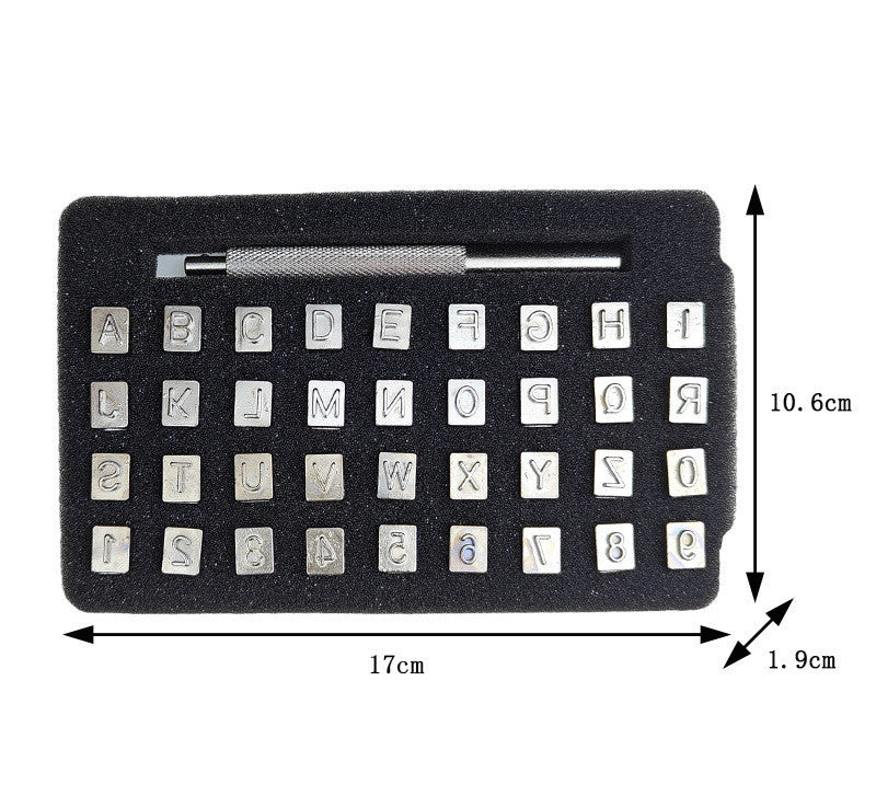 Leather Stamping Stamp Set: Letters and Numbers (36 pcs.) - ArtOm_farm™ MICROGREENS