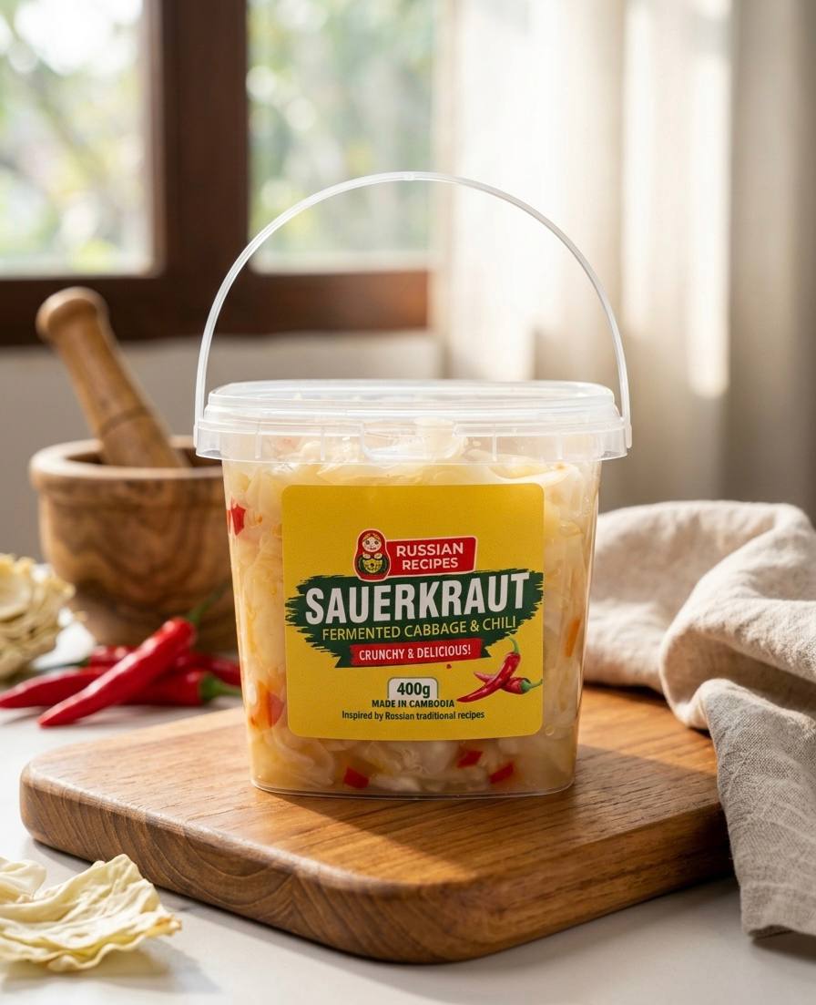 Sauerkraut Fermented Cabbage & Chili - Flavorful Probiotic Boost
