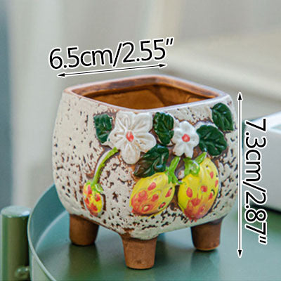 Square Ceramic Succulent Pot - ArtOm_farm™ MICROGREENS