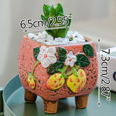 Square Ceramic Succulent Pot - ArtOm_farm™ MICROGREENS