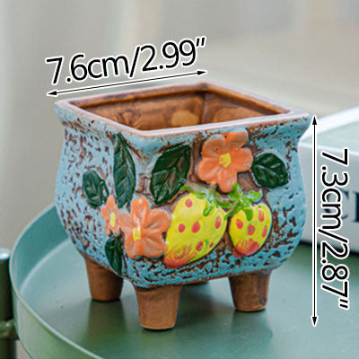 Square Ceramic Succulent Pot - ArtOm_farm™ MICROGREENS
