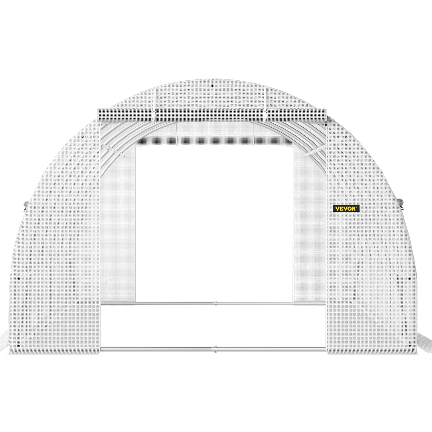 VEVOR Walk-in Tunnel Greenhouse, 20 X 10 X 7 Ft Portable Plant Hot House W Galvanized Steel Hoops, 3 Top Beams, Diagonal Poles, 2 Zippered Doors & 12 Roll-up Windows, White - ArtOm_farm™ MICROGREENS