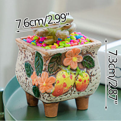 Square Ceramic Succulent Pot - ArtOm_farm™ MICROGREENS