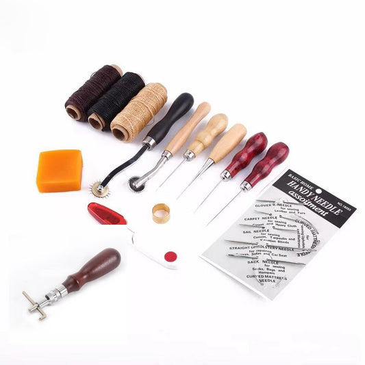 Leathercraft Tool Set 14 in 1: Griever, Diamond Punches and Accessories - ArtOm_farm™ MICROGREENS