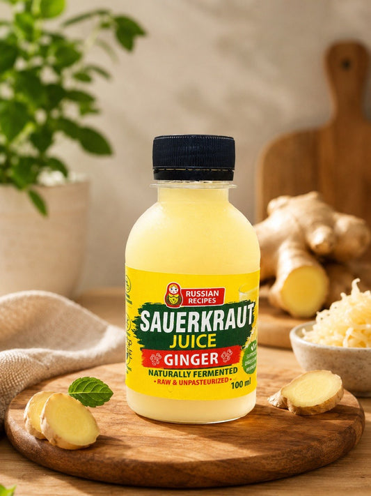 Sauerkraut Juice & Ginger - Healthy Probiotic Drink