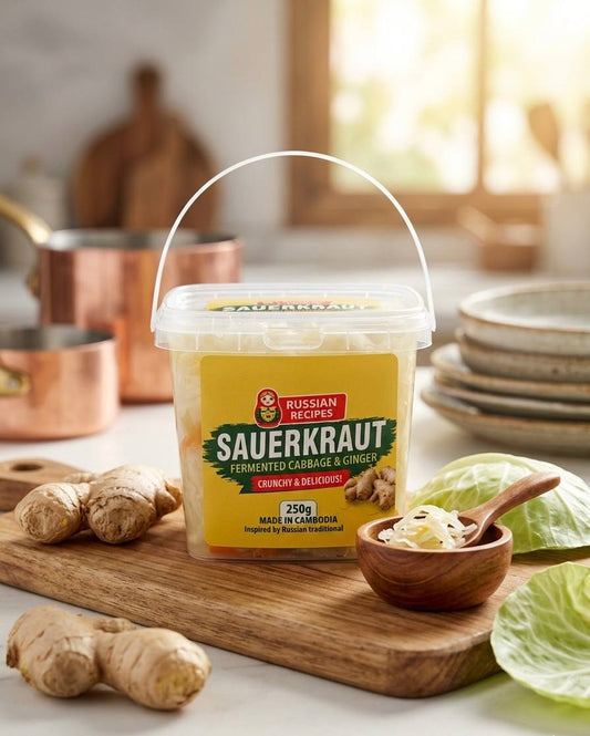 Sauerkraut Fermented Cabbage & Ginger for Gut Health and Flavor