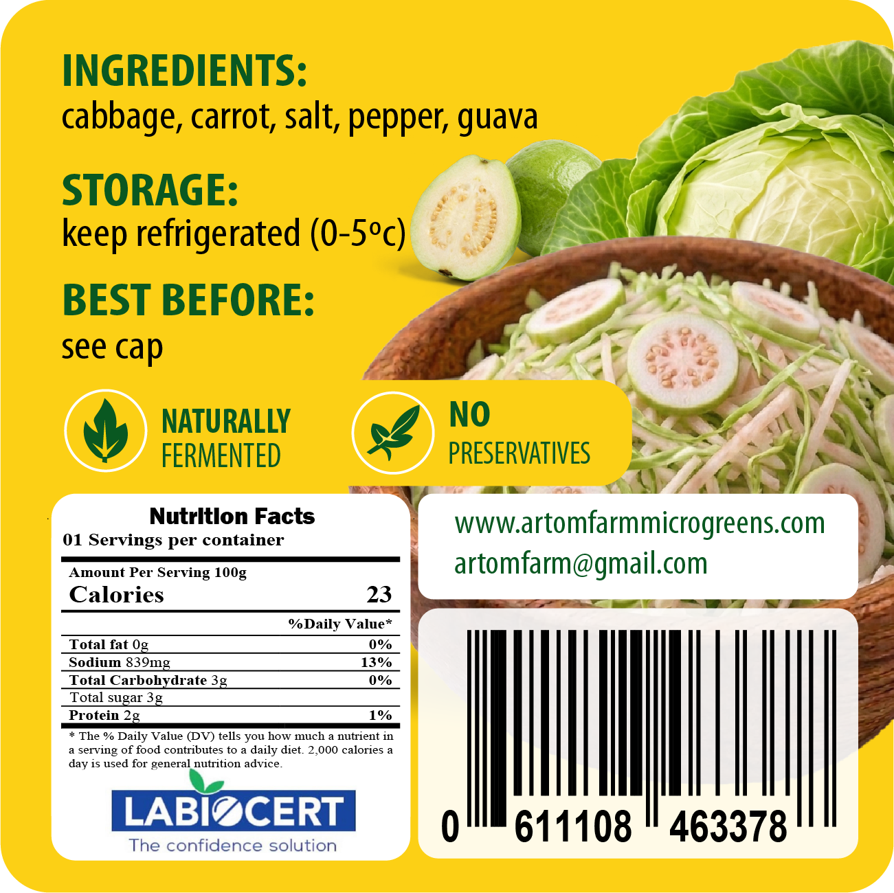 Sauerkraut Fermented Cabbage
 & Guava - A Delicious Boost to Your Gut Health