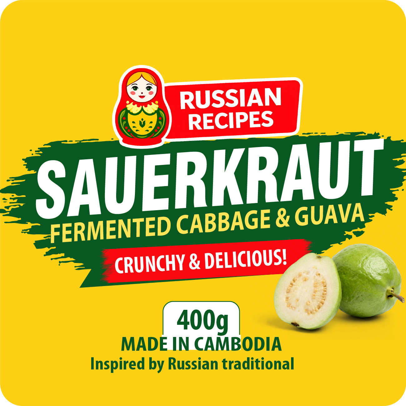 Sauerkraut Fermented Cabbage
 & Guava - A Delicious Boost to Your Gut Health
