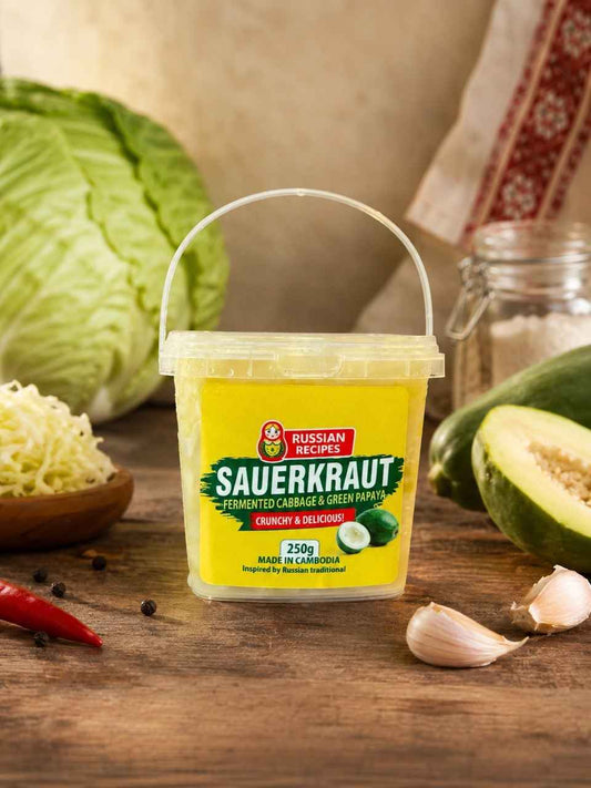Sauerkraut Fermented Cabbage  & Papaya for a Healthy Gut
