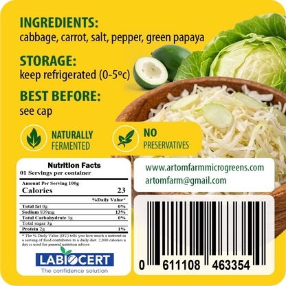 Sauerkraut Fermented Cabbage  & Papaya for a Healthy Gut