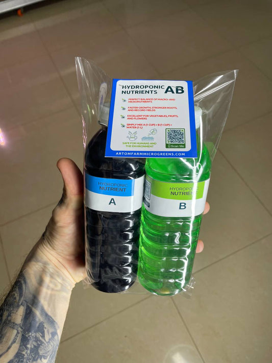 1L Hydroponic Nutrients A&B for Indoor Hydroponics Garden & Growing Vegetables, Fruits, Flowers