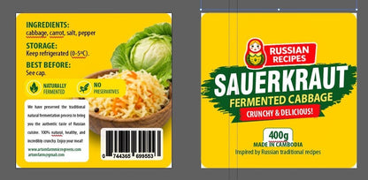Sauerkraut Fermented Cabbage Original - Authentic Probiotic Superfood