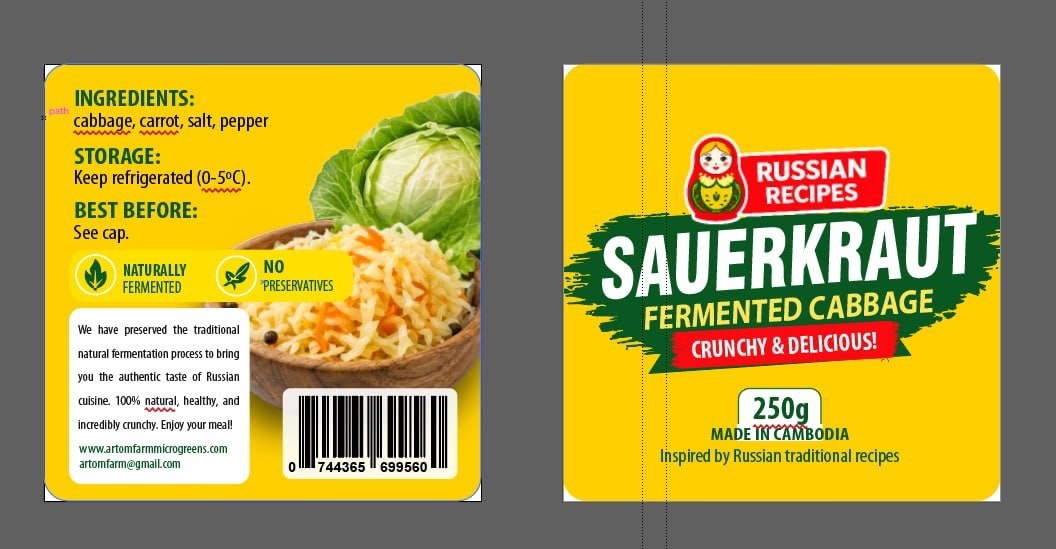Sauerkraut Fermented Cabbage Original - Authentic Probiotic Superfood