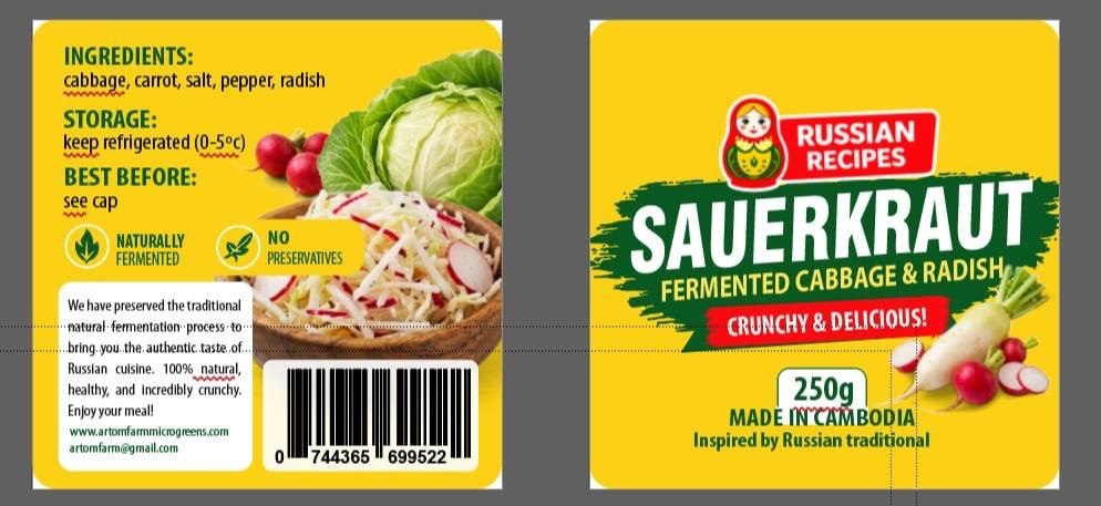 Sauerkraut Fermented Cabbage & Radish - Probiotic Superfood for Gut Health and Wellness