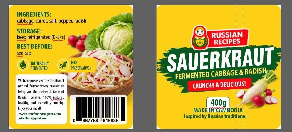 Sauerkraut Fermented Cabbage & Radish - Probiotic Superfood for Gut Health and Wellness