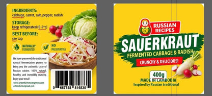 Sauerkraut Fermented Cabbage & Radish - Probiotic Superfood for Gut Health and Wellness