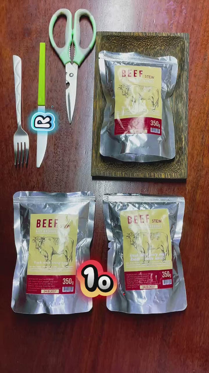 Beef Stew in a Retort Pouch - Ready-to-Eat Retort Pouch Beef Delicacy