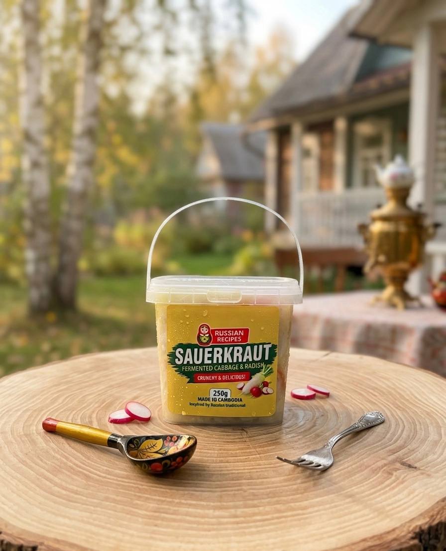 Sauerkraut Fermented Cabbage & Radish - Probiotic Superfood for Gut Health and Wellness